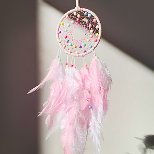 JIN PENG Acchiappasogni con Piume e Campanelli a Vento, Decorazione Moderna Intrecciata da Appendere allo Specchietto Retrovisore dell'Auto, per la Casa, Regalo per Lei - Product Image 4