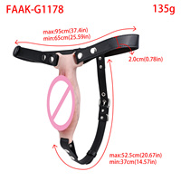FAAK Harnais en cuir PU avec culotte vibrante en silicone et ouverture pour pénis, stimulateur clitoridien interne pour couples et jeux solo Sissy