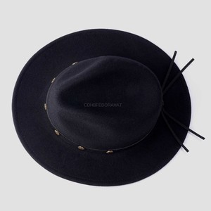 Sombrero de fieltro de lana con estilo simple británico versátil, sombrero de ala ancha transfronterizo, sombrero Fedora cómodo informal - Product Image 4