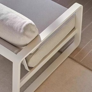 Conjunto de sofá y mesa de centro para exteriores, con estructura de aleación de aluminio, resistente a la intemperie, para jardín, balcón, patio, villa. - Product Image 5