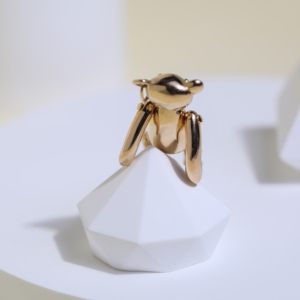 Großhandel Niedliche Cartoon-Tierpuppe Bär 18k Echtgold-Anhänger Halskette für Mädchen Schmuck Halskette Gold Modeschmuck - Product Image 4