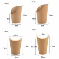 Gobelet en papier kraft biseauté personnalisable pour frites, patates douces, glaces et gaufres aux œufs