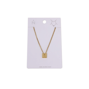 Collier avec pendentif lettre Q Z Plus, plaqué or, acier inoxydable, chaîne minimaliste, unisexe, à porter tous les jours - Product Image 1