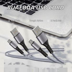 6ft 2-Pack Micro <b>USB</b> Braided <b>Cable</b>, High Speed <b>2.0</b> Charging & Sync for Android Phones & PS4 - Product Image 2