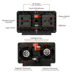 Onduleur à onde sinusoïdale Pure 2000 Watts DC <span class=keywords><strong>12V</strong></span> 24V 48V AC 220V <span class=keywords><strong>230V</strong></span> <span class=keywords><strong>adaptateur</strong></span> de chargeur de convertisseur de <span class=keywords><strong>voiture</strong></span> 4000W <span class=keywords><strong>pour</strong></span> les appareils ménagers - Product Image 6
