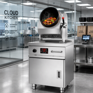 5KW Cabinet Induction Automatic Stir Fryer with Digital <b>Control</b> Panel High Efficiency Electric Cooking Robot for Restaurant - Product Image 1
