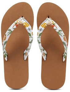 Sandalias de Playa Casuales de Verano para Mujer, con Estampado Floral, Soporte de Arco y Diseño de Chanclas - Product Image 1