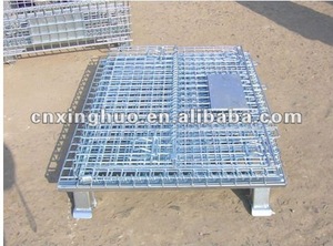 संलग्न चार पहिया फोल्डेबल लॉजिस्टिक्स ट्रॉली 600 किलोग्राम क्षमता गोदाम संचलन स्तरित जाल डिजाइन डिचेबल बैकरेस्ट ओम - Product Image 3