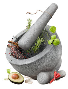 Mortier et pilon en pierre naturelle pour broyer les herbes, le café, le poivre – Ustensile de cuisine manuel pour restaurant, export en gros usine - Product Image 1