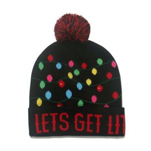 Chapeaux de Noël 2025, bonnet avec lumière LED, chapeau de Père Noël, chapeau en tricot lumineux, cadeau pour enfants et adultes - Product Image 4