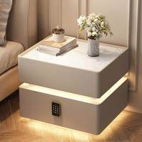 Table de chevet intelligente avec plateau en pierre, meuble de chambre à coucher simple et de haute qualité, vente chaude