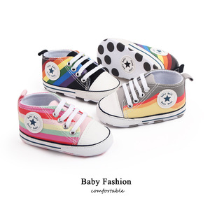 New Rainbow Canvas Toddler Sneakers Soft Sole <strong>Crib</strong> Boys And Girls 4 Seasons <strong>Classical</strong> Sport Baby Walking Shoes - Product Image 2