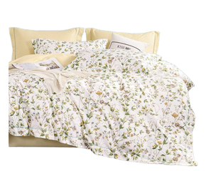 Ensemble de housse de couette réversible 3 pièces, 100% polyester, 300 fils, tissé, non toxique, style décontracté, motifs floraux unis, toutes saisons, maison, hôtel - Product Image 1