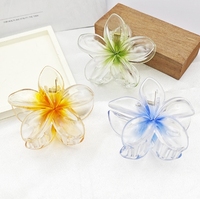 Pince à cheveux en plastique motif fleur d'œuf et coiffe vietnamienne - Pince à cheveux magnolia violette - Accessoire pour l'arrière de la tête - Pince requin - Fermoir - Diwali Pâques