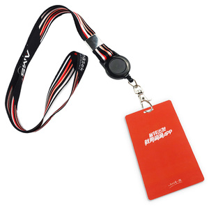 Personal isierte bedruckte gewebte Nylon Polyester Lanyard benutzer definierte Kunststoff PVC-Karte Lan yards mit ID-Halter - Product Image 6