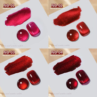 Vernis à ongles gel effet œil de chat rouge métallique XEIJIAYI