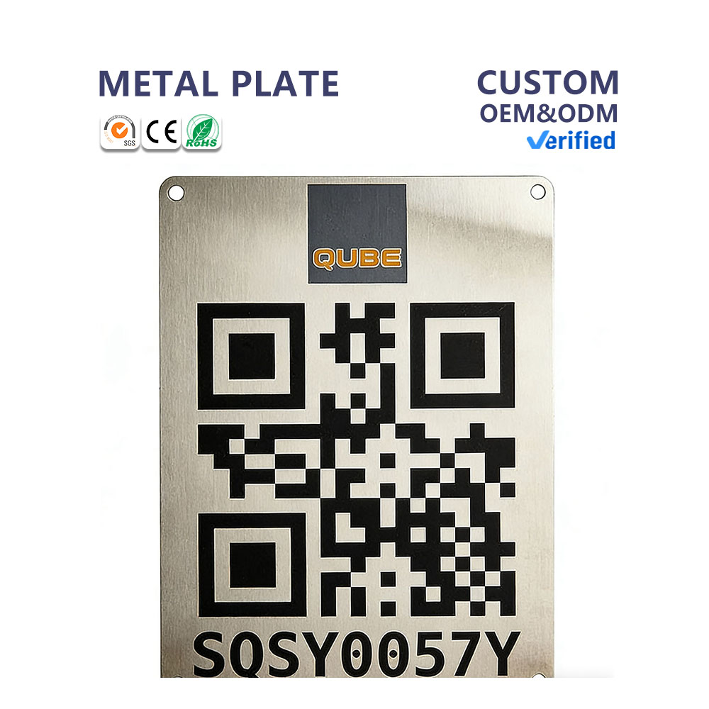 Printed Metal QR Code Labels with Gravure Printing Stainless Steel Corrosion Custom Shape