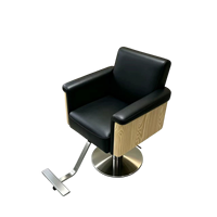 Nouvelle chaise de barbier ergonomique en cuir, style minimaliste, avec pompe hydraulique rotative et repose-pieds réglable
