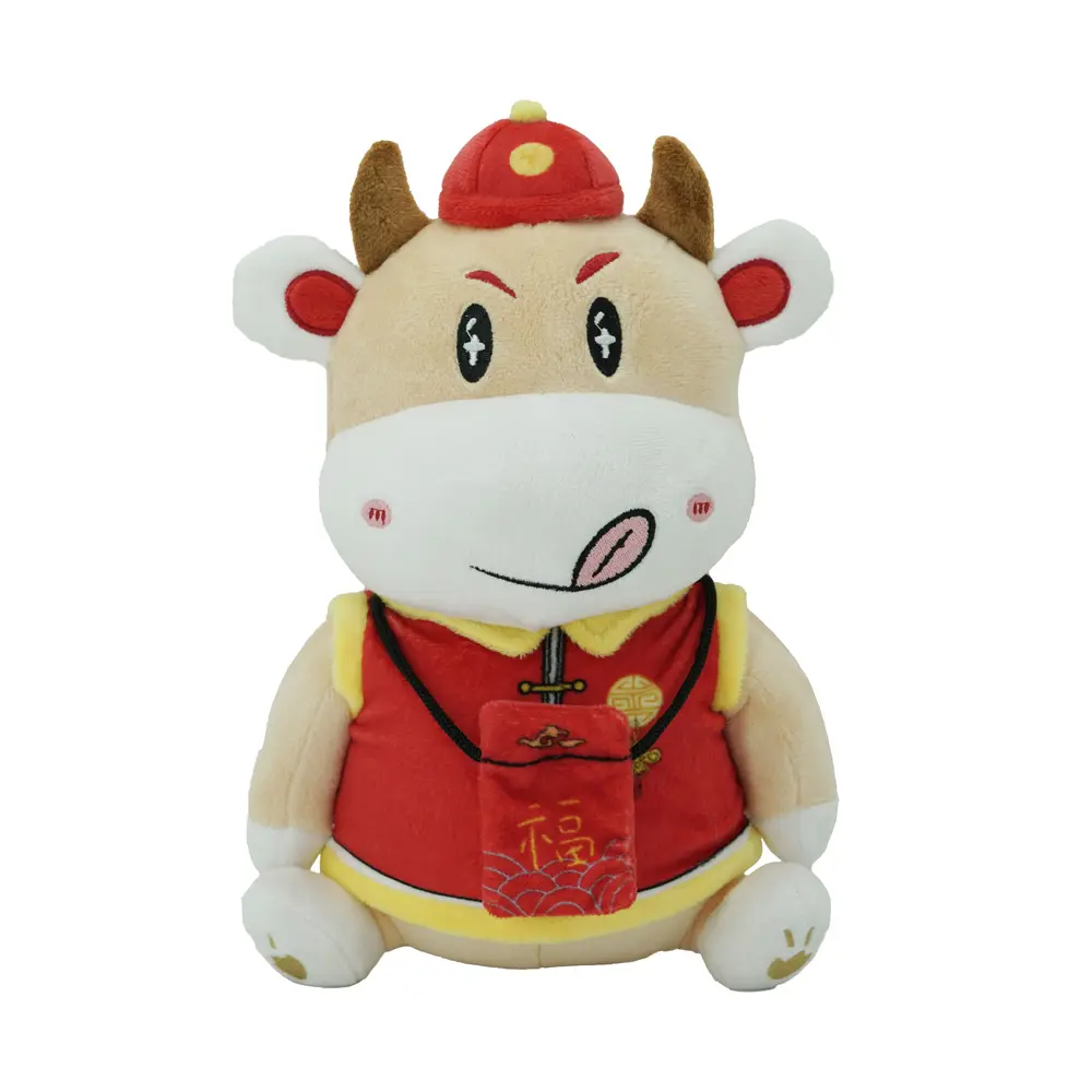 Customized Year of the Ox mascot custom plush toy for enterprise