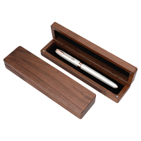 Boîte à stylos magnétique en noyer avec logo gravé personnalisé – Cadeau idéal pour anniversaire, Fête des Enseignants, Noël – Rangement en bois pour papeterie