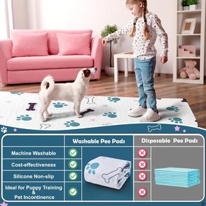 Tapis d'entraînement pour chien imperméable, extra absorbant, matelassé, imprimé, réglable, durable, écologique, réutilisable, antidérapant et lavable pour les pipis des animaux - Product Image 5
