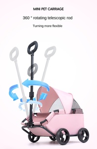 कुत्ते बिल्लियों और टेडी शिशुओं के लिए प्रमाणित लक्जरी पालतू रोलर-हल्के तह यात्रा गाड़ी - Product Image 4