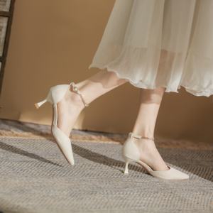 Zapatos de Tacón de Aguja con Plataforma Inclinada y Diseño de Perlas, con Correa en el Tobillo, para Boda, Elegantes, Cómodos y Modernos para Mujer, Evergreen - Product Image 2