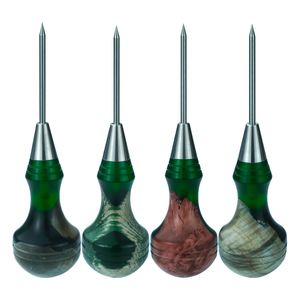 Meilleure vente d'outils de poinçonnage en cuir à poignée en bois de résine faits à la main pour outil d'artisanat en cuir et bouchon de poinçon de feuille de narguilé - Product Image 1