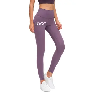 Custom Design Hot Sale Solid Fitness Workout No Front Seam Squat Proof Running Sports Pants High Waist Yoga Leggings For Women