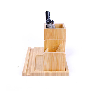 [Personnalisable] Porte-stylos/Organisateur de style bambou pour bureaux, support de téléphone, porte-cartes de visite et rangement - Product Image 4