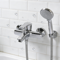 Robinet de douche mural en alliage de zinc poli durable avec cartouche céramique, mitigeur chaud/froid pour le marché russe