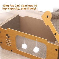 Grande griffoire moderne pour chat en carton et bois, multi-niveaux, écologique, pliable, maison pour chat résistante à l'usure, non-déchirable, thème Noël