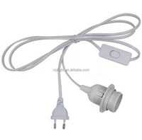 Câble d'alimentation de 1,8 m avec prise AU EU US, douille de lampe E27 à denture complète avec interrupteur 303 pour ampoule LED suspendue