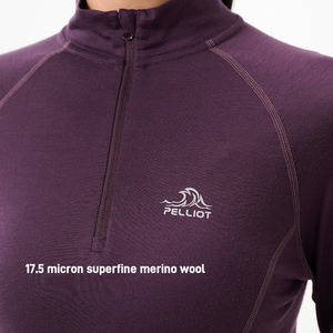 P-Series PELLIOT Outdoor <span class=keywords><strong>Merino</strong></span> 200g 100% Camiseta <span class=keywords><strong>de</strong></span> <span class=keywords><strong>lana</strong></span> Absorbente <span class=keywords><strong>de</strong></span> humedad para <span class=keywords><strong>mujer</strong></span> Ropa deportiva <span class=keywords><strong>de</strong></span> secado rápido <span class=keywords><strong>Camisetas</strong></span> con media cremallera - Product Image 3