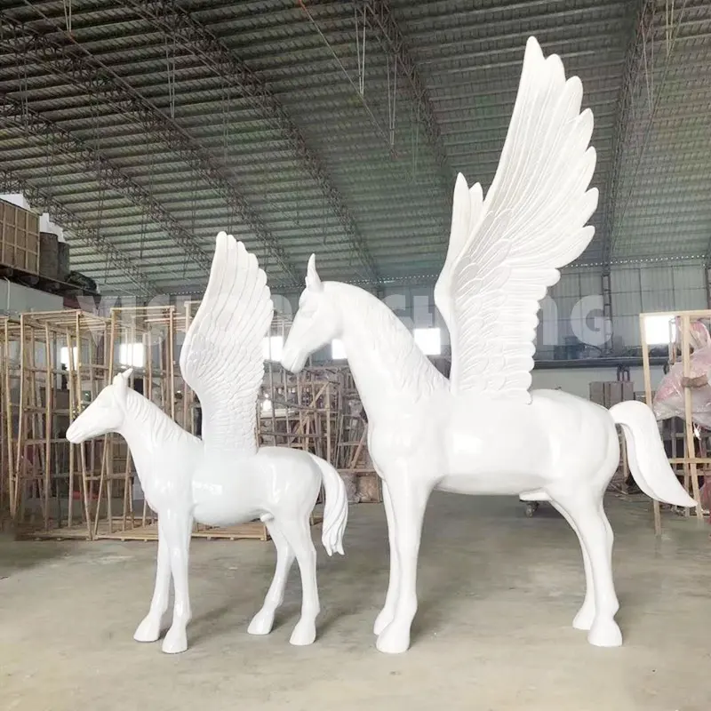 Thema Park Licht Up Paard Glasvezel Hars Dier Standbeeld Sculptuur Voor Outdoor