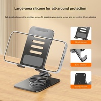 Support de téléphone portable pliable rotatif à 360 degrés en acier carbone, mini support portable pour bureau et voyage en avion