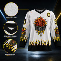 Maillot de hockey sur glace personnalisé sublimé, séchage rapide, respirant, en polyester, uniforme d'équipe avec nom et numéro pour hommes et jeunes, vente en gros