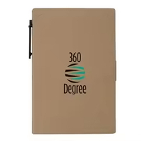 Bloc-notes auto-adhésif avec stylo, couverture en kraft, notes adhésives pour la promotion, blocs-notes de stock