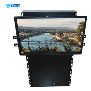 Desain Baru Bermotor TV LCD Pengangkat Remote Control Listrik Kantor Kabinet Tersembunyi TV Lift Kabinet 32-70 Inci TV Telescopic Stand