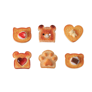 caoh DOLLHOUSE : Scène miniature, jouets alimentaires réalistes, pain grillé au <span class=keywords><strong>caramel</strong></span>, accessoires en résine en forme d'ours cœur - Product Image 3