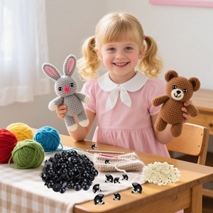 186 Piezas de <span class=keywords><strong>Ojos</strong></span> de Seguridad Grandes de 18-30 mm para Amigurumi, <span class=keywords><strong>Ojos</strong></span> de Plástico Negros para <span class=keywords><strong>Crochet</strong></span> con Arandelas para Animales de Peluche, Muñecas y Manualidades de <span class=keywords><strong>Crochet</strong></span> - Product Image 3