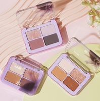 Vente en gros Palette d'ombres à paupières en poudre pigmentée de maquillage léger quotidien à quatre couleurs pour les tons de peau foncée personnalisable pour la vente en gros