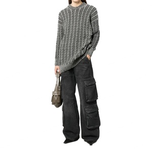 Nuevos Pantalones Anchos de Mezclilla Negros Holgados de Estilo Casual Hip Hop para Hombre, a la Moda, para Primavera y Otoño, con Múltiples Bolsillos, Estilo Nostálgico - Product Image 4