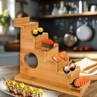 Nouvelle décoration de table, plateau créatif pour sashimi et sushi, ensemble de présentoir à sushi en bambou pour restaurant hotpot