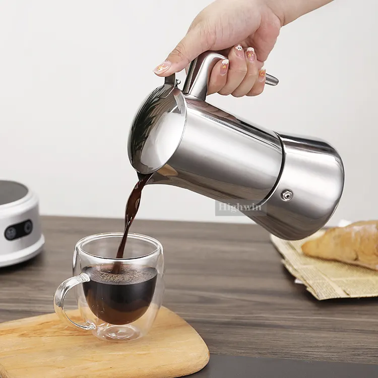 Highwin 6 Cup Moka Pot Koffiezetapparaat Espresso Kookplaat Maker Moka Pot Voor Cappuccino Of Latte