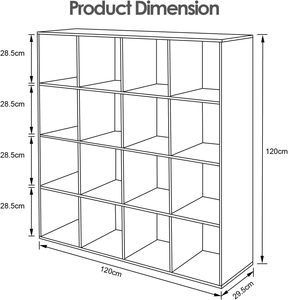 Wooden Storage <strong>Cubes</strong> Bookcase <strong>Unit</strong> <strong>Shelf</strong> Closet Cabinet DVD Rack Bookshelf File Organizer Rack Dark Brown 9 <strong>Cube</strong> - Product Image 2