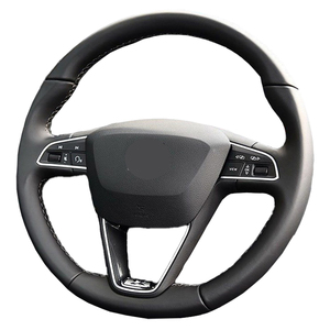 Cubierta de <span class=keywords><strong>volante</strong></span> de coche de fibra de carbono para Seat Leon 5F Mk3 <span class=keywords><strong>Ibiza</strong></span> 6J Tarraco Arona Ateca Alhambra - Product Image 3