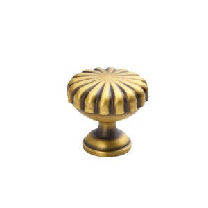 French Style <b>Brass</b> Cabinet <b>Knobs</b> Round Vintage Wardrobe Drawer Handles Durable Single Hole Installation - Product Image 3