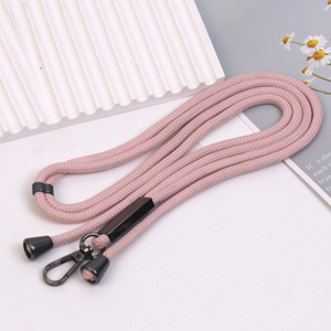 Custom 5Mm Durable Eco-Friendly Polyester Twill Round Lanyard Adjustable <b>Clip</b> & Printed Id Badge Rope Black Metal <b>Hook</b> - Product Image 1