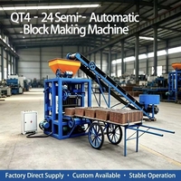 Machine à blocs de ciment semi-automatique QT4-24, ensemble de production complet